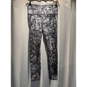Athleta Elation Textured Tight Floral Grey Black High Rise Yoga Leggings Small